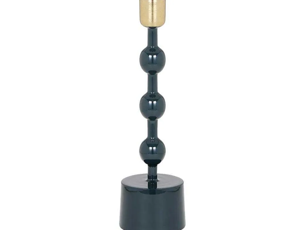 Geemailleerde Aluminium Kandelaar - H.26,5 Cm - Eend Blauw - Parina