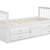 Gesloten Eenpersoonsbed 90X200Cm Met 4 Lades En Een Deur - Wit