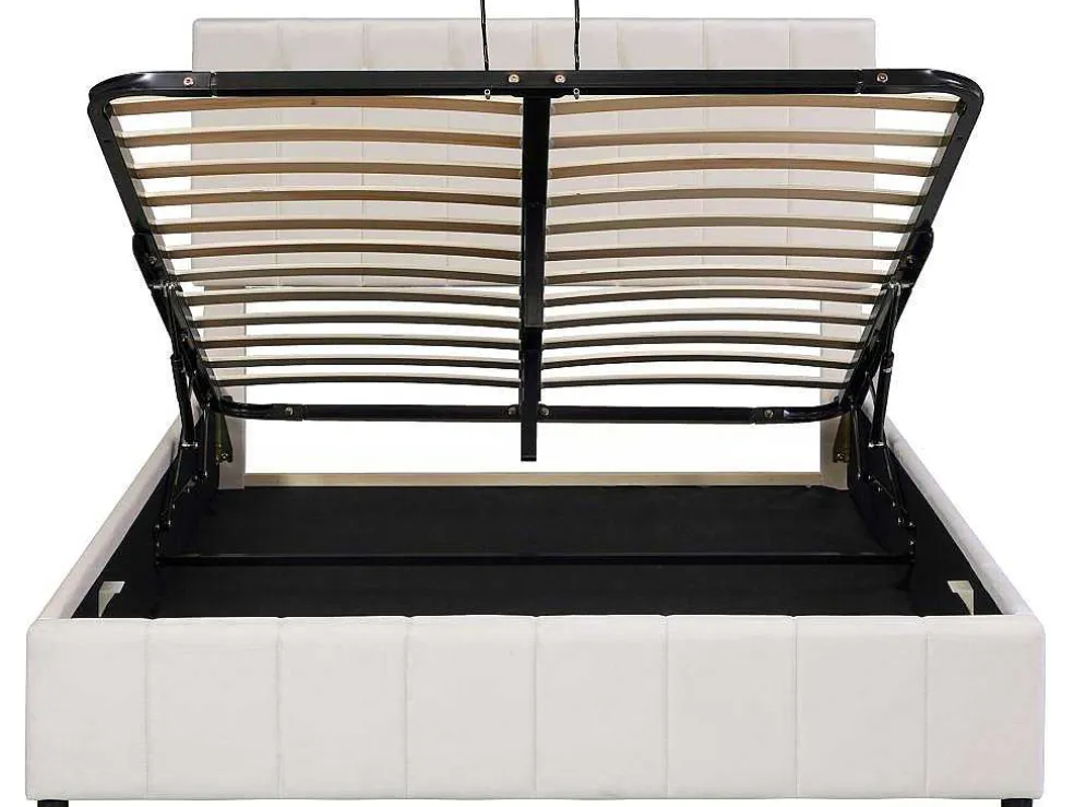 Gestoffeerd Opbergbed - 140X200Cm - Stof Fluweel - Beige