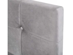 Gestoffeerd Opbergbed - 140X200Cm - Fluwelen Stof - Verstelbaar Hoofdeinde Met Blokpatroon - Grijs