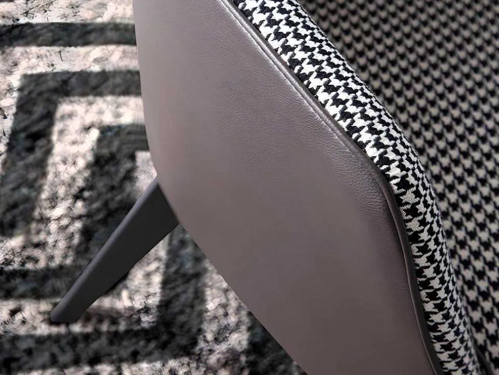 Gestoffeerde Armstoel In Houndstooth Stof 5011 Angel Cerda