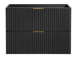 Gestreept Hangend Meubel Onder Wastafel - Zwart - L80 Cm - Zevara