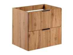 Gestreept Hangend Meubel Onder Wastafel - Licht Naturel - L60 Cm - Zevara