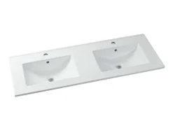 Gestreept Hangmeubel Voor Badkamer Met Inbouwwastafel - Licht Naturel - 120 Cm - Zevara