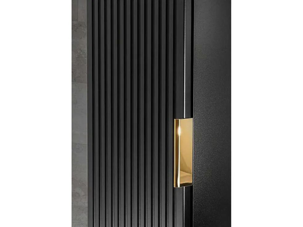 Gestreepte Hangende Badkamerkolom - Zwart - H140 Cm - Zevara