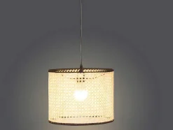 Gevlochten Hanglamp Neirobi - Etnische Stijl - Ijzer En Rotan - D30 X H120 Cm - Naturel