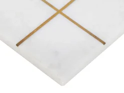 Gezelschapsspel - Boter-Kaas-En-Eieren - Marmer En Messing En Wit - L20,5 X H2,5 X D20,5 Cm - Tactoe