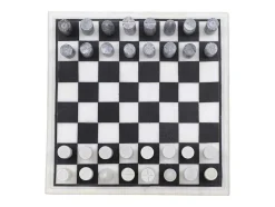 Gezelschapsspel - Schaakbord - Wit En Zwart Marmer - L30,5 X H2,54 X D30,5 Cm - Chessy