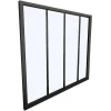 Glazen Binnenraam Bayview Van Aluminium Met Zwarte Poedercoating - 120 X 105 Cm
