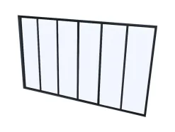 Glazen Binnenraam Bayview Van Alumimium Met Zwarte Poedercoating - 180 X 130 Cm