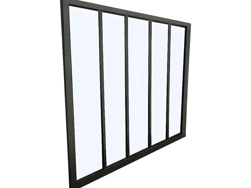 Glazen Binnenraam Bayview Van Aluminium Met Zwarte Poedercoating - 150 X 130 Cm