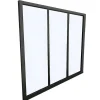 Glazen Binnenraam Bayview Van Aluminium Met Zwarte Poedercoating - 90 X 130 Cm