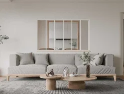 Glazen Binnenraam Bayview In Aluminium Met Witte Poedercoating - 180X105 Cm