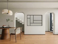 Glazen Designbinnenraam Van Gepoederlakt Aluminium 150 X 105 Cm Zwart Artena