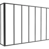 Glazen Hoekbinnenraam In Industriele Stijl In Gepoederlakt Aluminium L210 X L60 X H130 Zwart Bayview