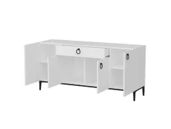 Gloria Multifunctioneel Kabinet, Wit, Zwart, 160X42X75 Cm, Epikasa