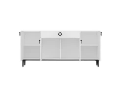 Gloria Multifunctioneel Kabinet, Wit, Zwart, 160X42X75 Cm, Epikasa