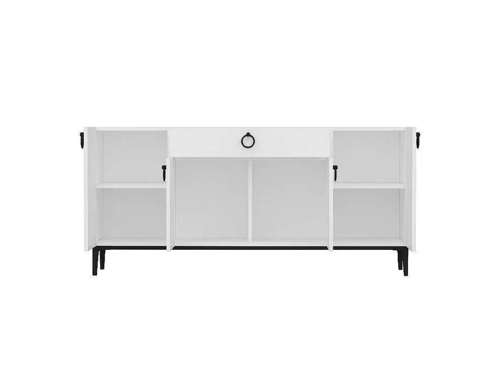 Gloria Multifunctioneel Kabinet, Wit, Zwart, 160X42X75 Cm, Epikasa