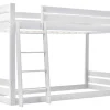 Grenen Stapelbed Met Plank En Glijbaan + Lattenbodem - 90X200Cm - Wit