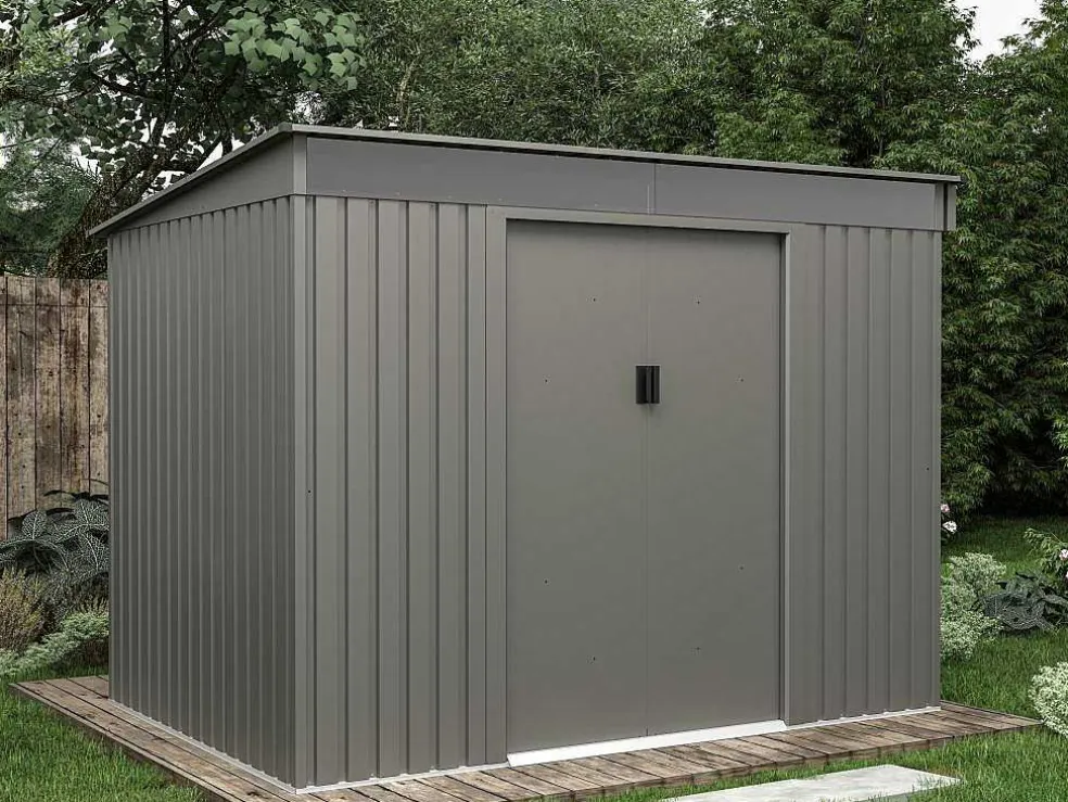 Grijs Metalen Tuinhuisje Van Gegalvaniseerd Staal 4,29 M - Folco