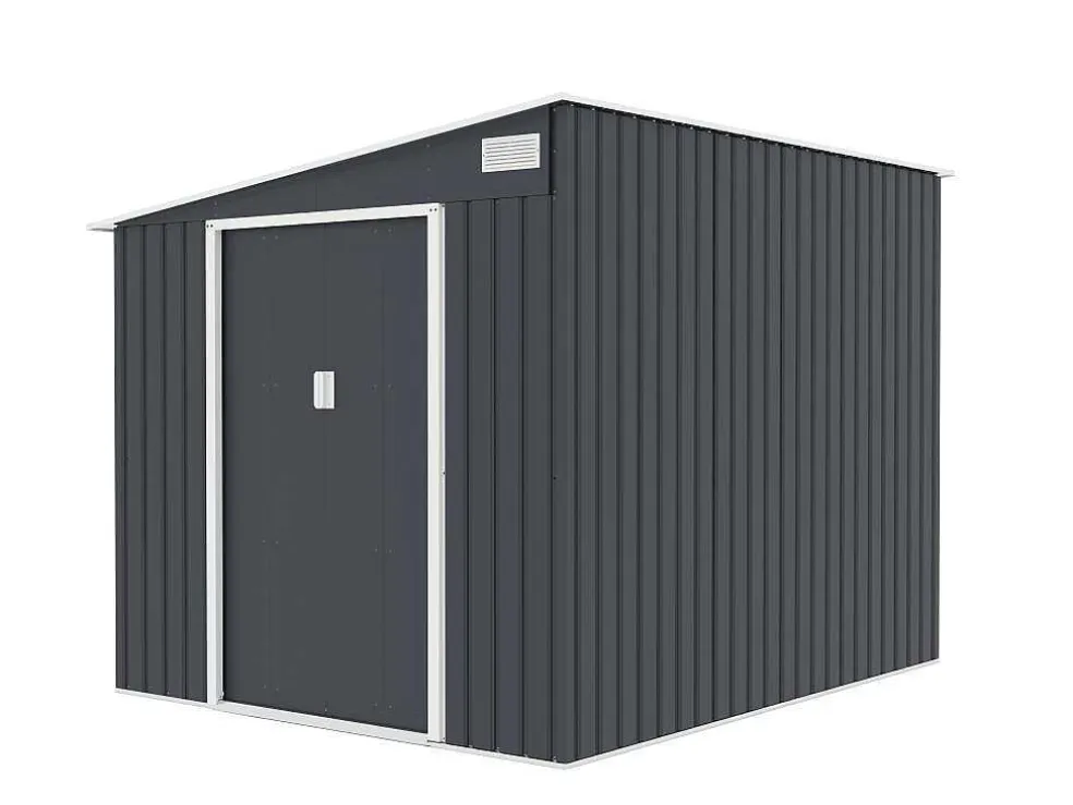 Grijs Metalen Tuinhuisje Van Gegalvaniseerd Antracietkleurig Staal 4,97 M - Daustin