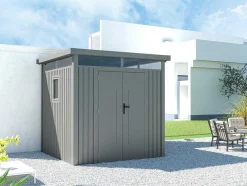 Grijs Metalen Tuinhuisje Van Gegalvaniseerd Staal 4,4 M - Rivola