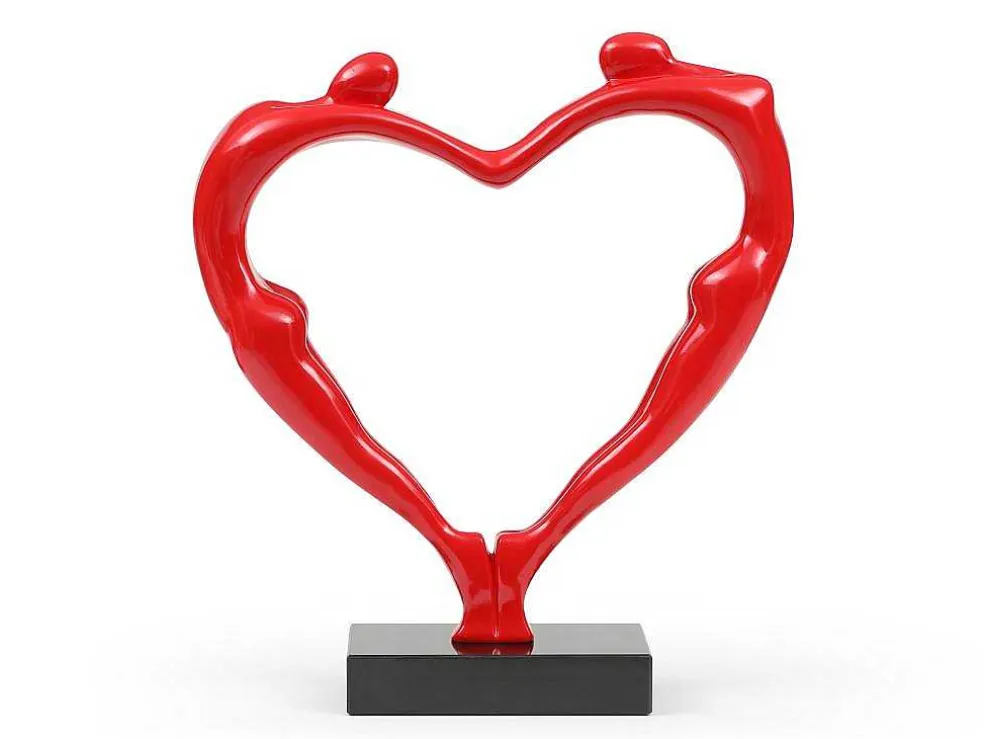 Groot Hartvormig Standbeeld Van Hars B49 X H55 Cm Rood Lovina
