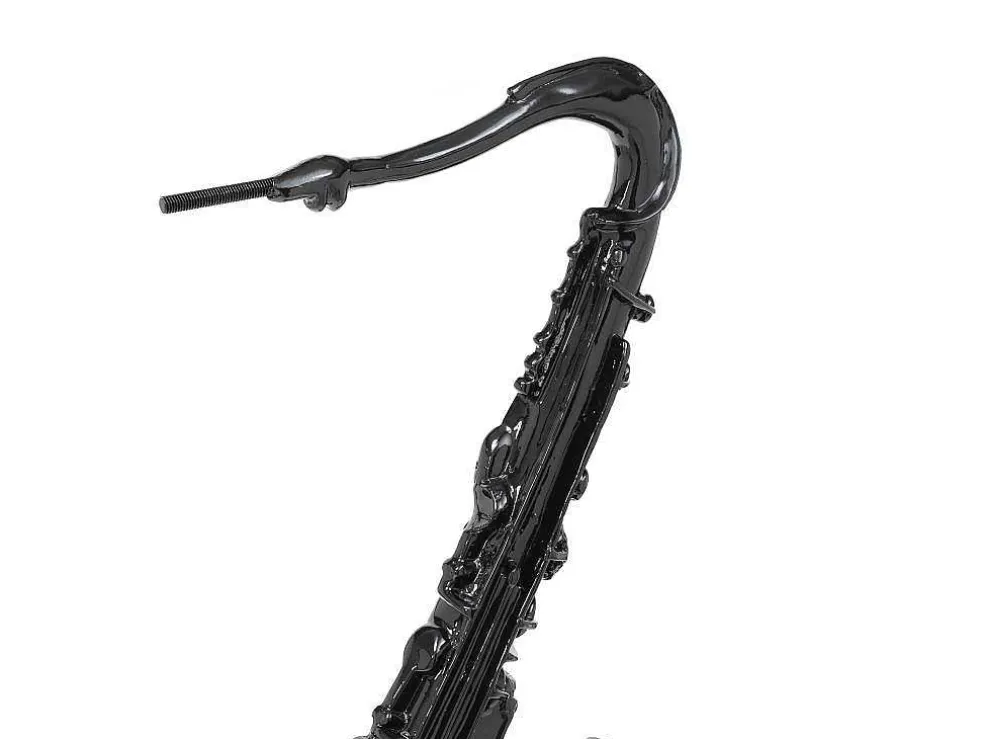 Groot Saxofoonstandbeeld Van Hars L29 X B16 X H62 Cm Zwart Musania