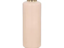 Grote Geemailleerde Metalen Vaas - D. 19 X H. 50 Cm - Beige En Goud - Goriat