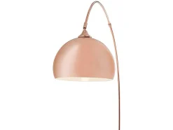 Grote Staande Lamp Met Boog Art Deco Ombrage - Metaal En Marmer - H. 180 Cm - Koperkleur