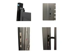 Halfopengewerkte Aluminium Draaipoort Met Motief B350 X H179 Cm Antraciet Labrit Ii