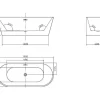 Halfvrijstaand Bad Divina -200L - 150X75X58Cm - Wit