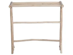 Handdoekhouder Op Poten Van Massief Teakhout - L80 Cm X D29 Cm X H75 Cm - Fodna