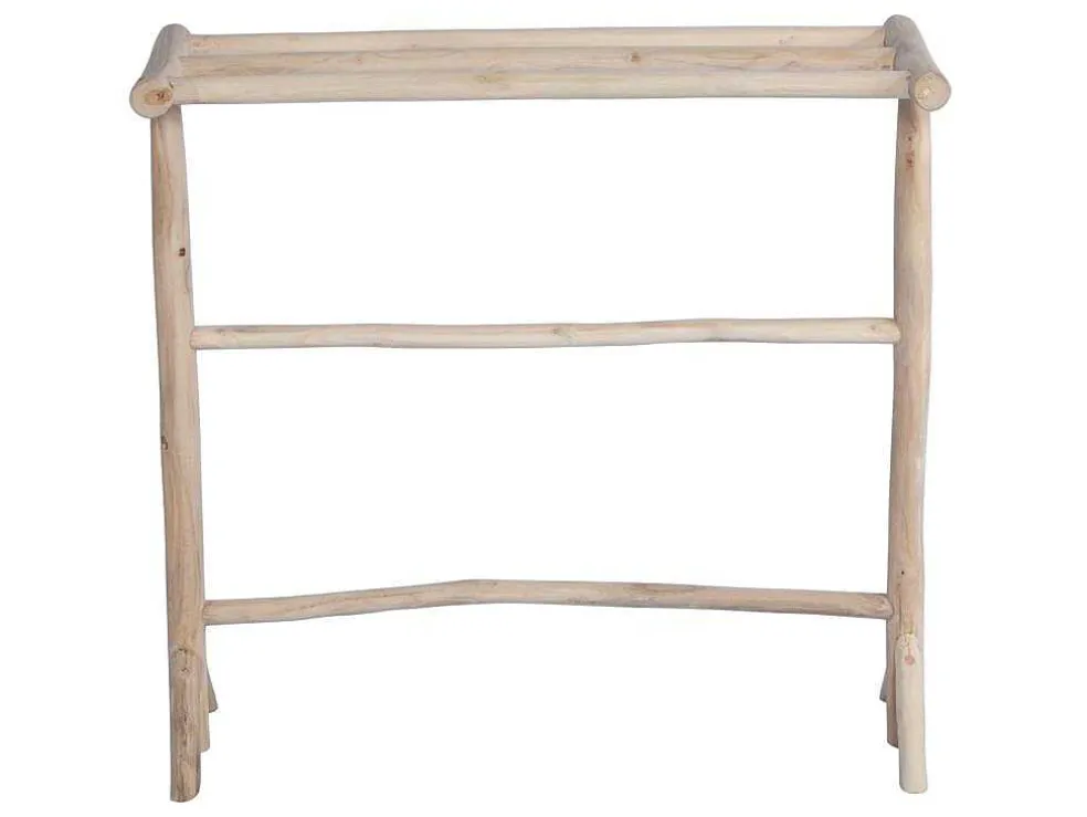 Handdoekhouder Op Poten Van Massief Teakhout - L80 Cm X D29 Cm X H75 Cm - Fodna