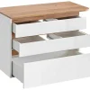 Hangend Badkamermeubel Met Wastafel - Naturel En Wit - 96 Cm - Anida