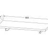 Hangend Bureau Van Donker Teakhout Met Zwarte Beugels En Wastafel - 80 X 50 Cm - Sukawati
