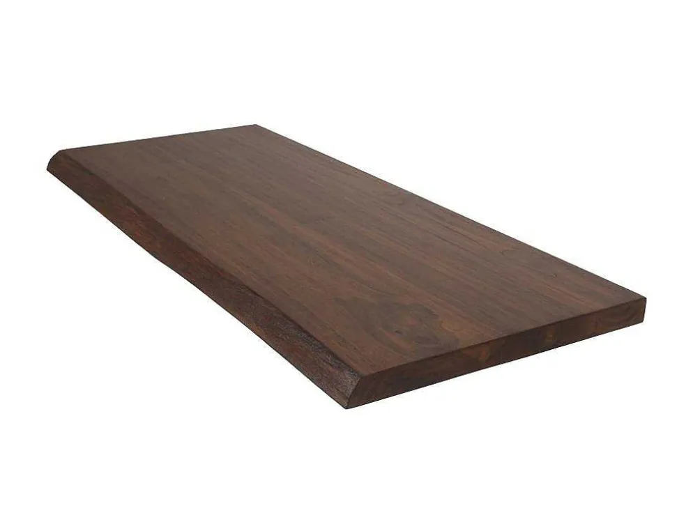 Hangend Bureau Van Donker Teak Met Zwarte Beugels En Dubbele Wastafel - 120 X 50 Cm - Sukawati