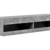 Hangend Tv-Meubel 140 Cm Met Led - Grijs