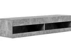 Hangend Tv-Meubel 140 Cm Met Led - Grijs