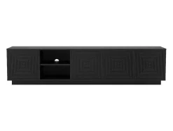 Hangend Tv-Meubel Met 4 Deuren En 2 Nissen Van Mdf - Zwart - Mezulia