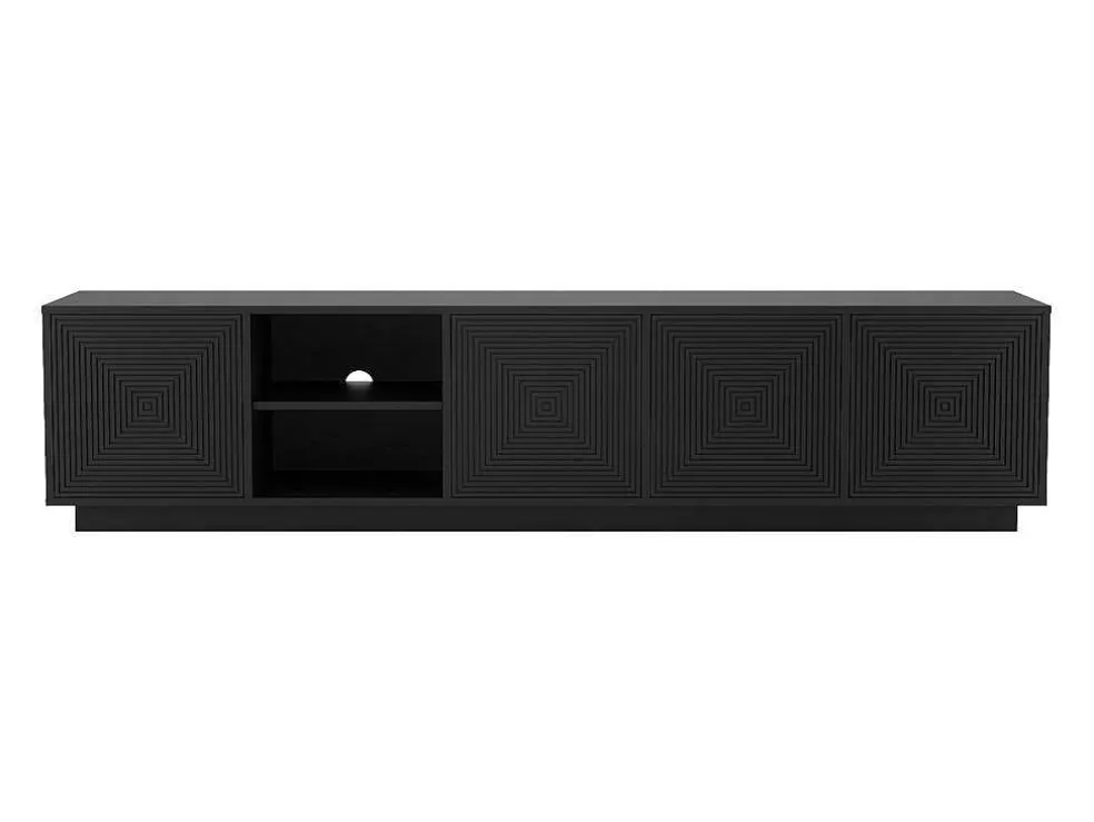 Hangend Tv-Meubel Met 4 Deuren En 2 Nissen Van Mdf - Zwart - Mezulia