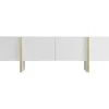 Hangend Tv-Meubel Met 4 Deuren Van Mdf - Wit En Goud - Luvonia
