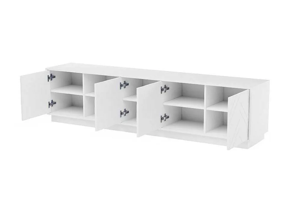 Hangend Tv-Meubel Met 4 Deuren En 2 Nissen Van Mdf - Wit - Redonia