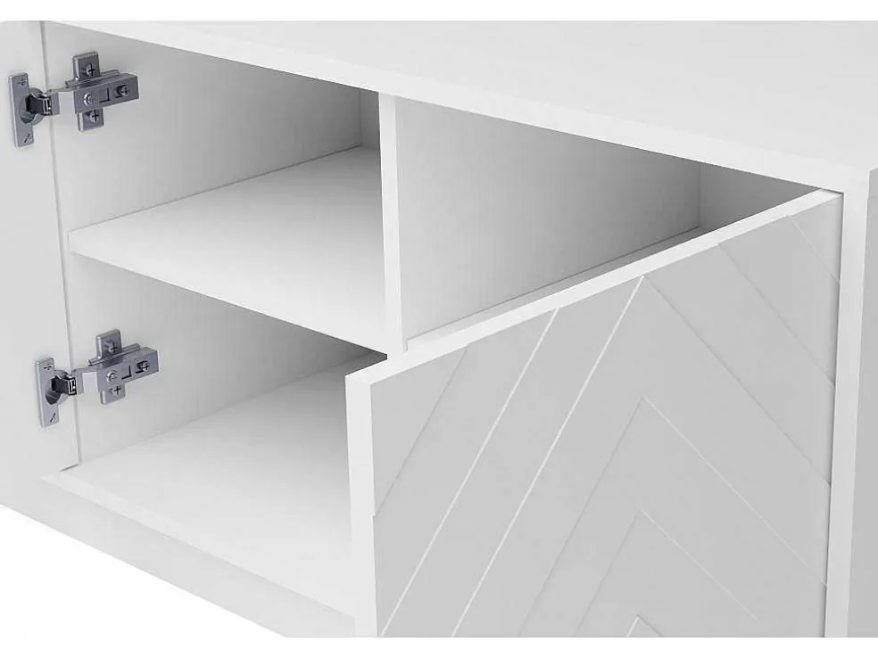 Hangend Tv-Meubel Met 4 Deuren En 2 Nissen Van Mdf - Wit - Redonia