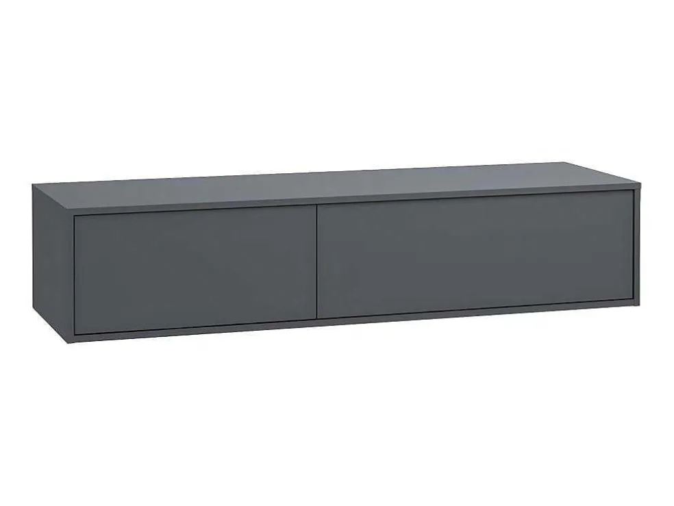 Hangende Badkamermeubel In Antracietgrijze Kleur Met Dubbele Wastafel - L150 Cm - Isaure Ii