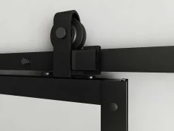Hangende Schuifdeur H205 X L83 Cm Van Aluminium En Transparant Gehard Glas Wilden