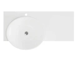 Hangende Vaste Wastafel Met Handdoekhouder - Wit - L100 X B54 X H20 Cm - Yumiko