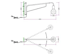 Hangende Wandlamp Van Gebogen Metaal - L65 X D10 X H25 Cm - Zwart En Koperkleurig - Colwood