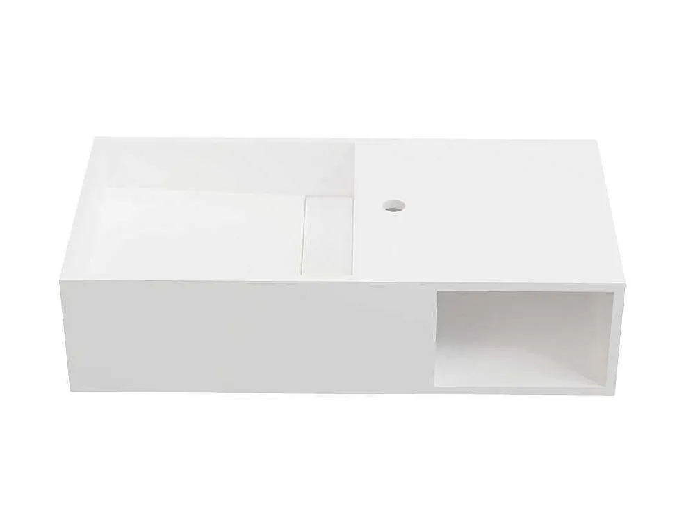 Hangende Wastafel Met Nis - Wit - L80 X B40 X H20 Cm - Goyoko