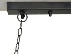 Hanglamp In Industriele Stijl Olius - Hout En Metaal - 4 Lampen - H31 X L100 Cm - Naturel En Zwart